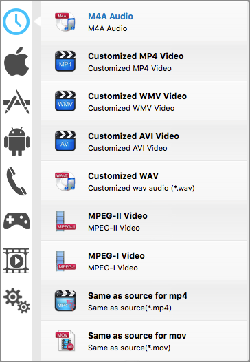 choose format mp4