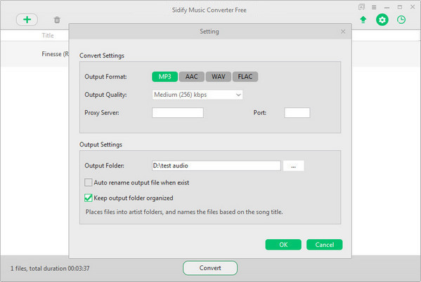 choose output format