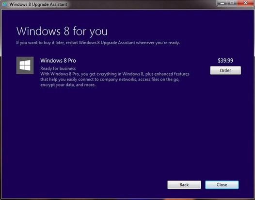 order windows 8