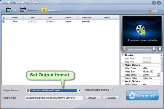 iTunes M4V to WD TV converter