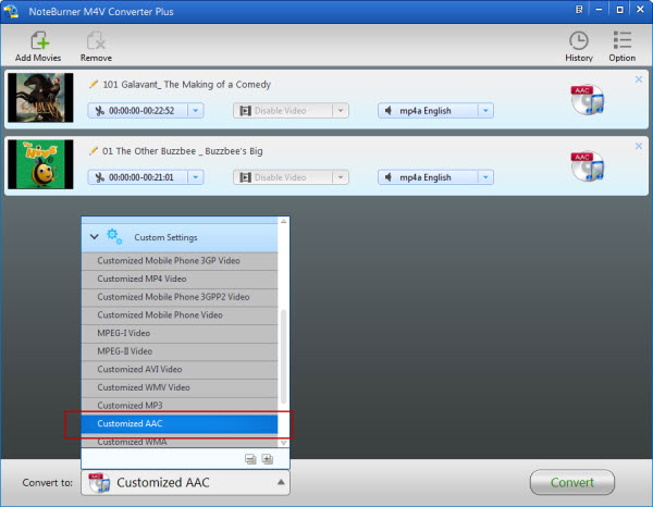 Choose Output format