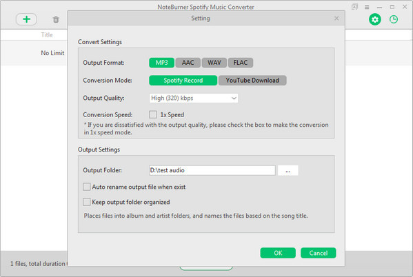 choose mp3 output format