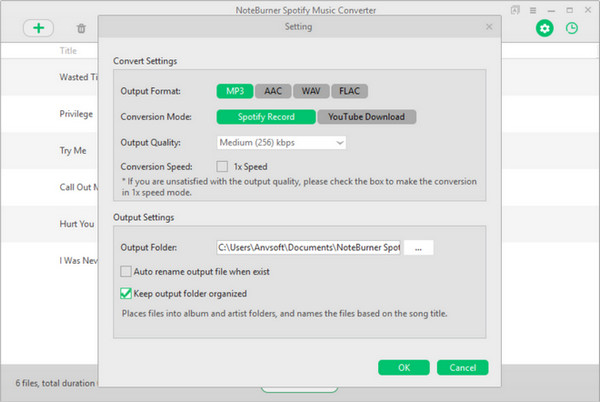 choose output format