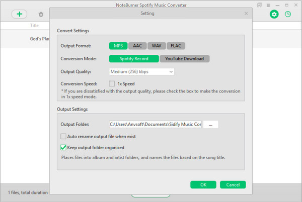 choose output format