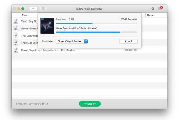 start converting spotify music
