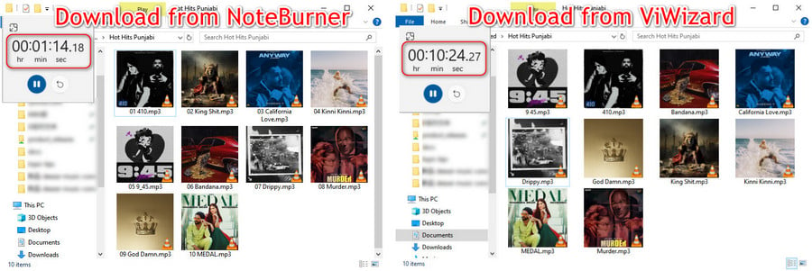 ViWizard vs NoteBurner: Download Speed
