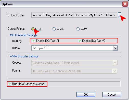 convert iTunes music to NoteBurner where MP3, WAV, WMA music stores.