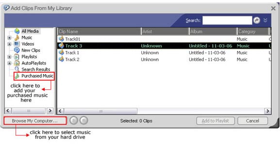 add music files to your playlist