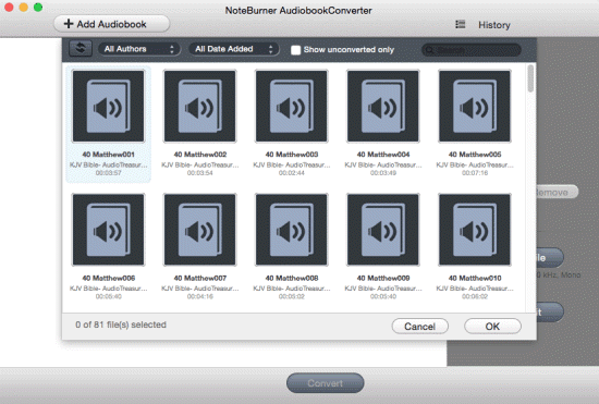 Add File to Audiobook Converter Mac