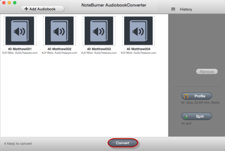 Start to Convert Audiobook Files