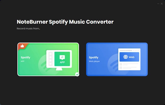 main interface of noteburner spotify to mp3 converter
