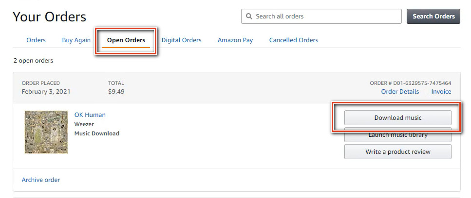 purchse mp3 from amazon music