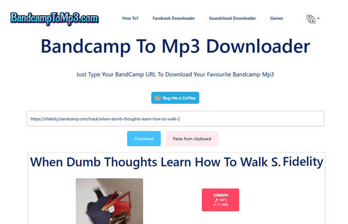 Bandcamp To Mp3 Downloader