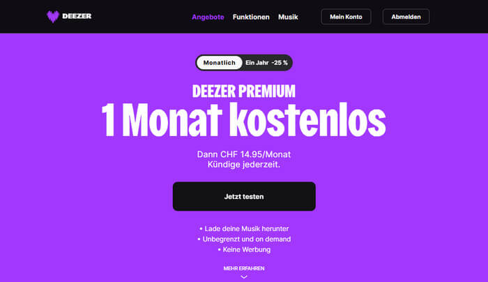 Deezer Premium gratis testen