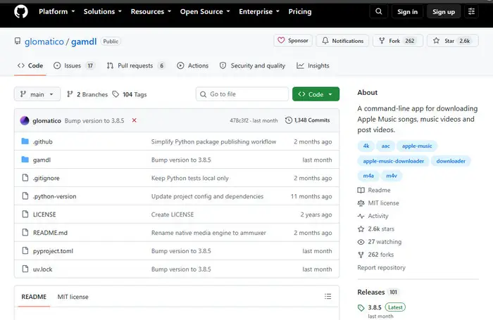Open-Source-Tool Gamdl
