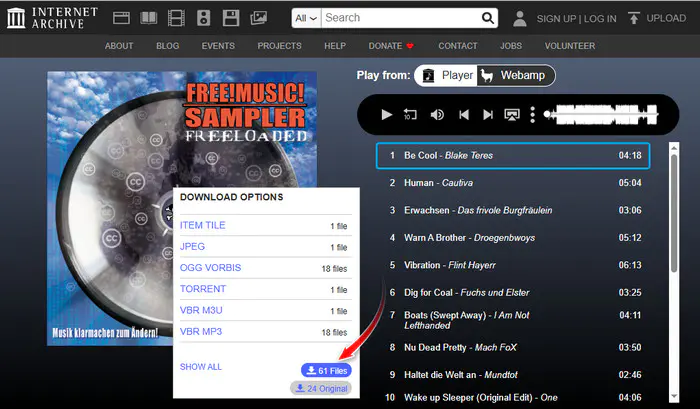 Internet Archive Free Music