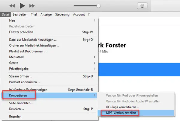 Gekaufte iTunes-Musik in MP3 umwandeln