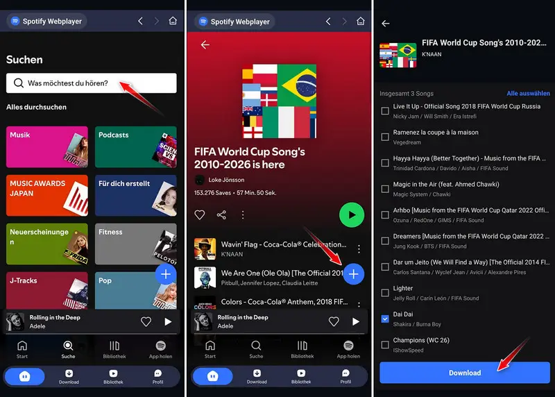 NoteBurner starten und Spotify Songs auswählen
