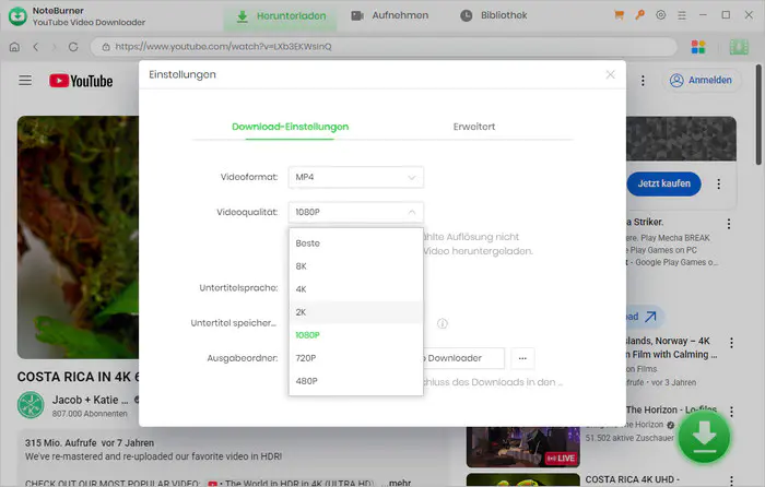 NoteBurner YouTube Video Downloader