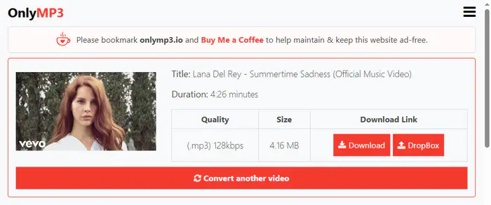 OnlyMP3 YouTube MP3 Converter