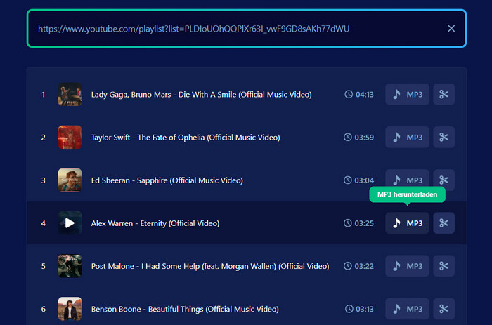 YouTube als MP3 online downloaden mit SAVEMP3