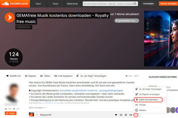 SoundCloud-Song herunterladen