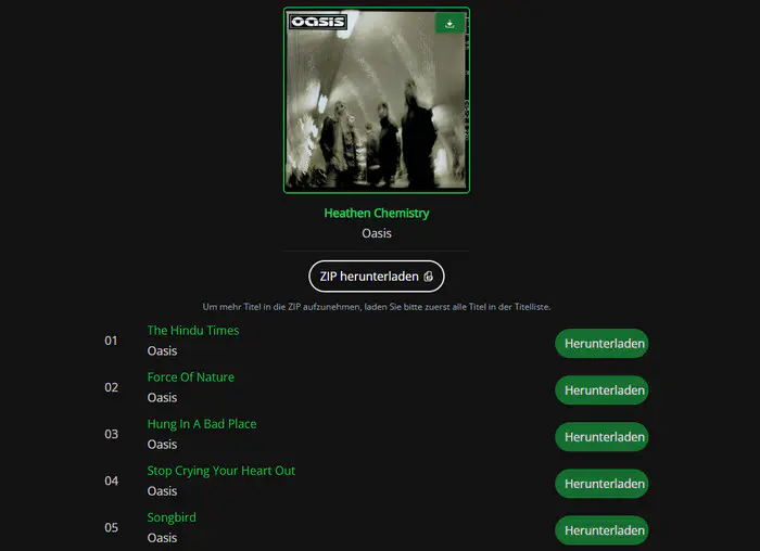 Spotify Album mit SpotiDownloader herunterladen