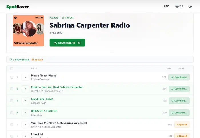 Spotify Playlist mit SpotSaver als MP3s downloaden