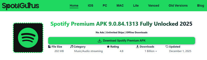 SpotiGurus Spotify Premium APK
