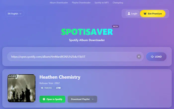 Spotisaver Spotify Album Downloader