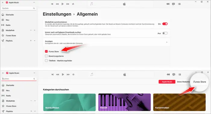 Musik im iTunes Store unter Windows kaufen