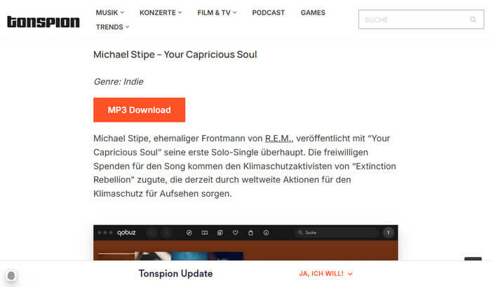 Kostenlose Musik-Downloads bei Tonspion.de