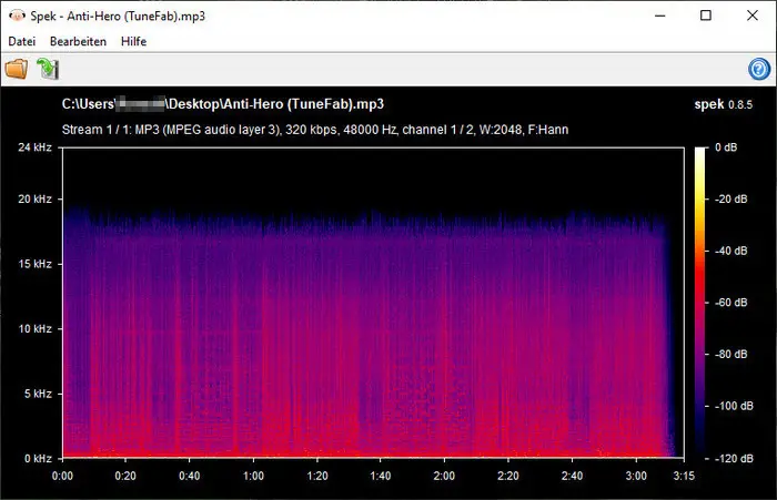 Audioqualität von TuneFab-MP3-Download analysieren