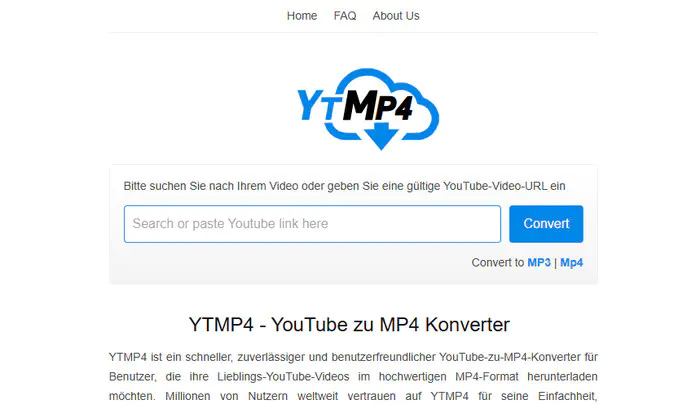 YTMP4 Online YouTube zu MP4 Converter