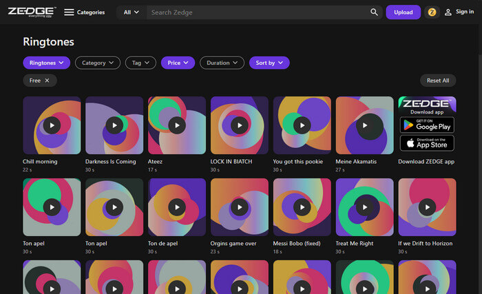 Klingelton kostenlos bei Zedge downloaden