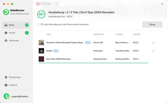 Konvertierung starten