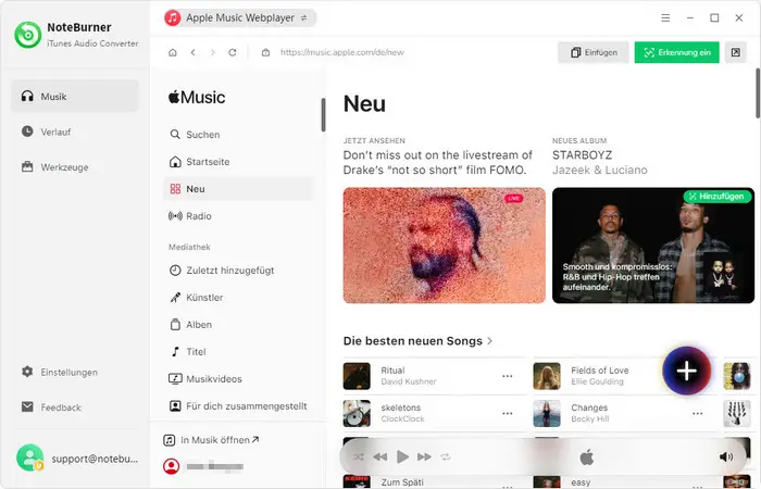 Apple Music Converter starten und Konto einloggen