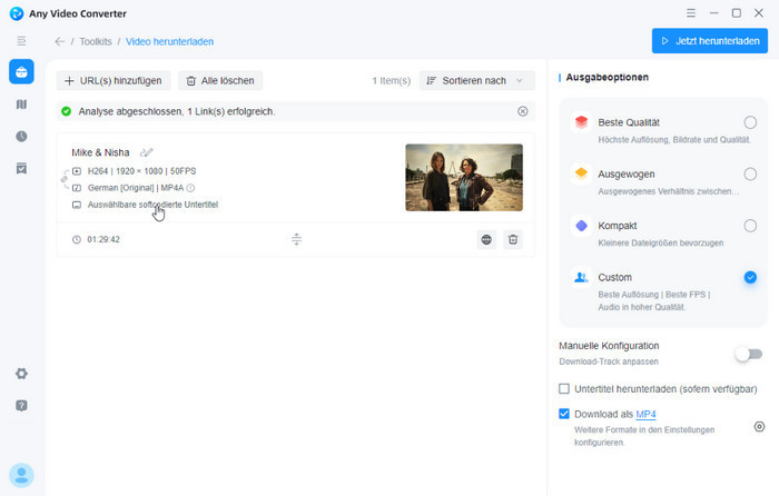 Videolink der ARD Mediathek analysieren