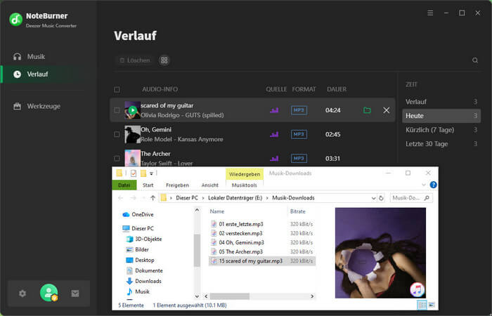 Deezer Downloads checken