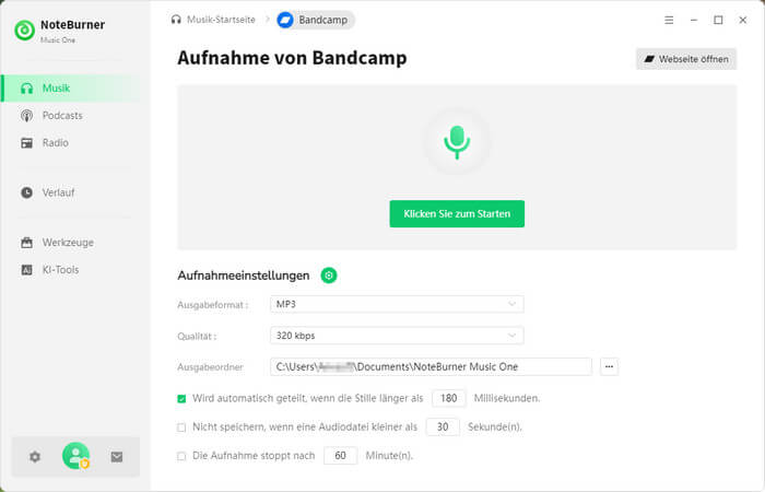 Bandcamp Download-Einstellungen anpssen