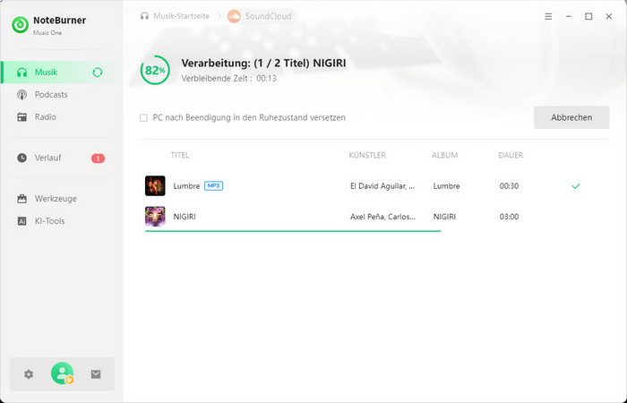 SoundCloud Download starten