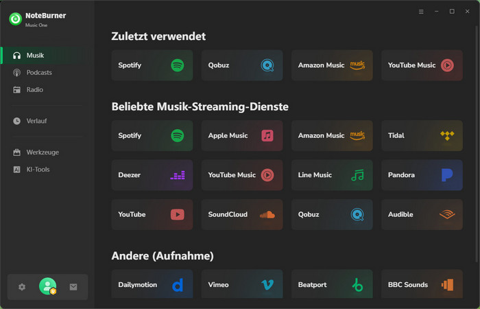 NoteBurner All-In-One Musik Downloader