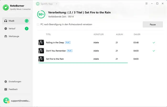 Spotify-Musik als FLAC aufnehmen