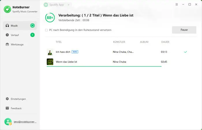 Spotify-Musik als WAV aufnehmen