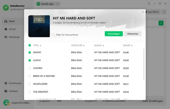 Spotify Playlist hinzufügen