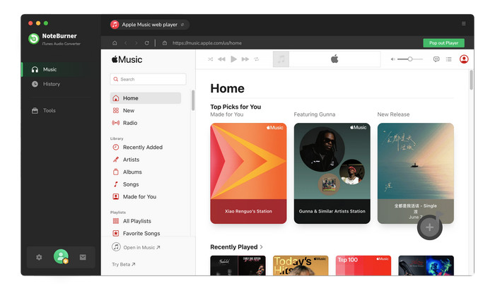 main interface