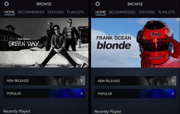 interface of Amazon Music