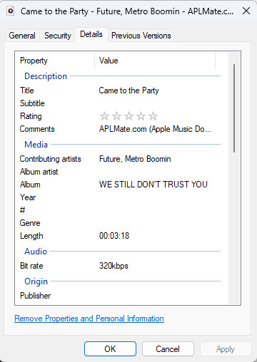 APLMate check metadata