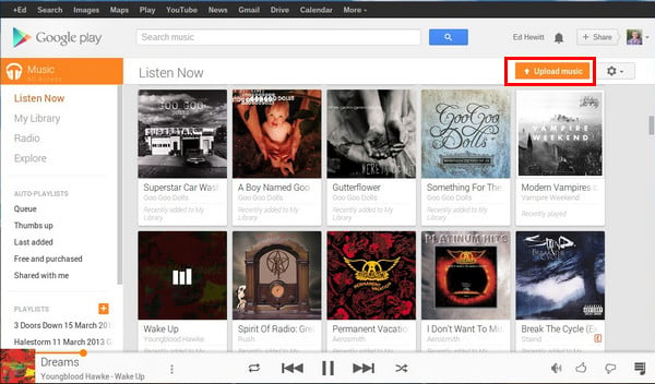 upload apple music to google play music
