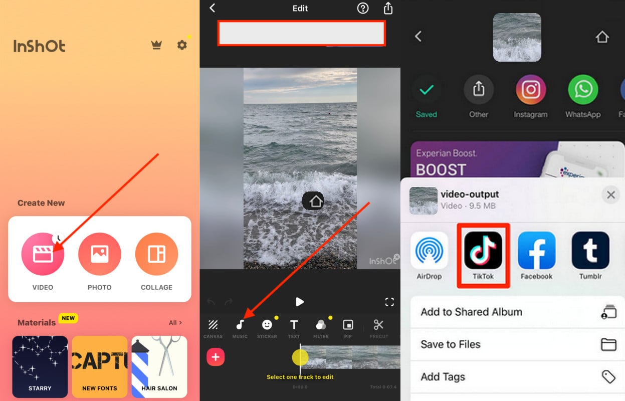 Add Apple Music to TikTok with Inshot